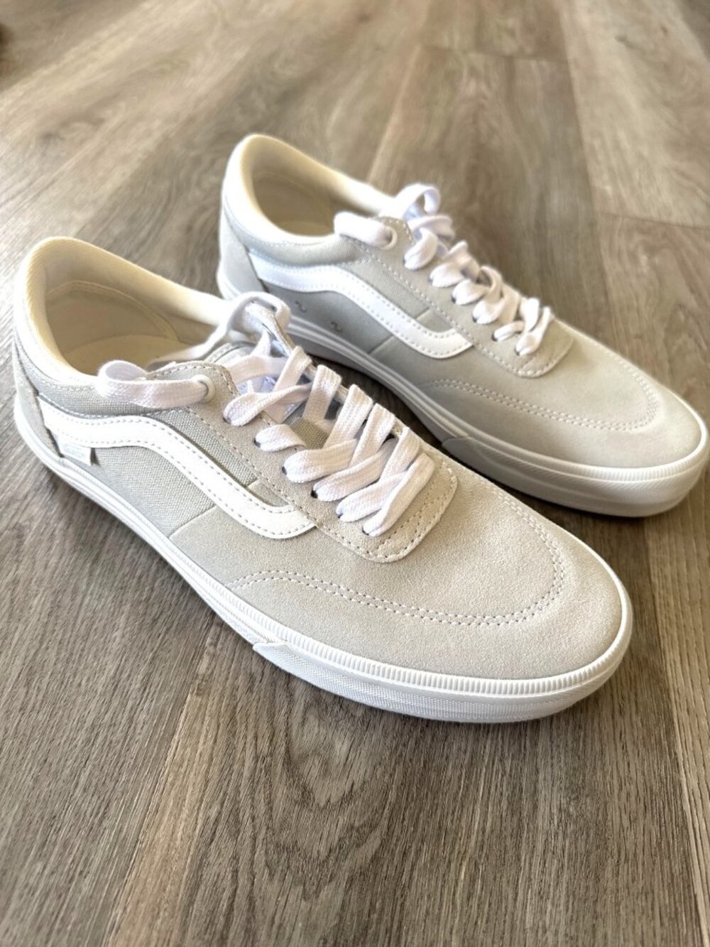 Vans Old Skool Low-Top Sneakers Light Gray Suede & Canvas Lace-Up Men's 8.5